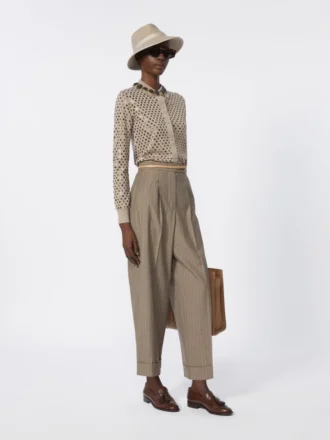 Uldcardigan med pailletter, brun