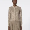 Uldcardigan med pailletter, brun Uldcardigan med pailletter, brun