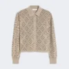 Uldcardigan med pailletter, brun Uldcardigan med pailletter, brun