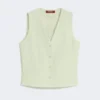 Uldcrepe-vest, grøn Uldcrepe-vest, grøn