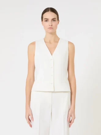 Uldcrepe-vest, hvid
