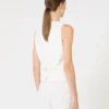 Uldcrepe-vest, hvid Uldcrepe-vest, hvid