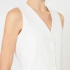 Uldcrepe-vest, hvid Uldcrepe-vest, hvid
