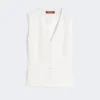 Uldcrepe-vest, hvid Uldcrepe-vest, hvid