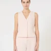 Uldcrepe-vest, lyserød Uldcrepe-vest, lyserød