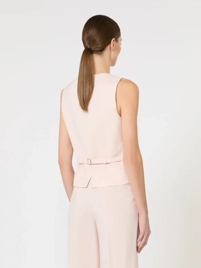 Uldcrepe-vest, lyserød Uldcrepe-vest, lyserød
