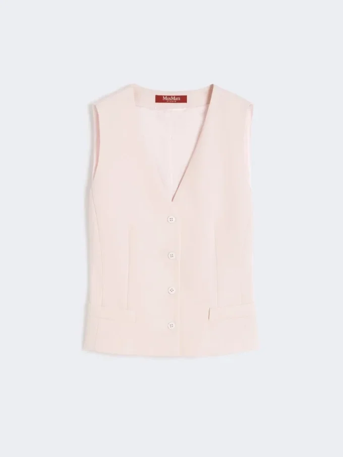 Uldcrepe-vest, lyserød Uldcrepe-vest, lyserød