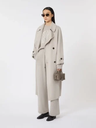 Uld- og kashmirtrøje med rund hals, beige