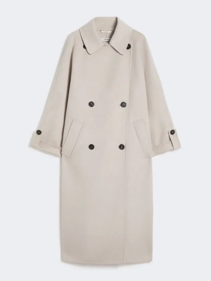 Uldfrakke, beige Uldfrakke, beige