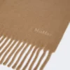 Uldtørklæde med broderi, brun Uldtørklæde med broderi, brun