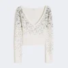 V-hals sweater i uld og kashmir, elfenben V-hals sweater i uld og kashmir, elfenben