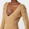 V-hals sweater i uld og kashmir, kamel