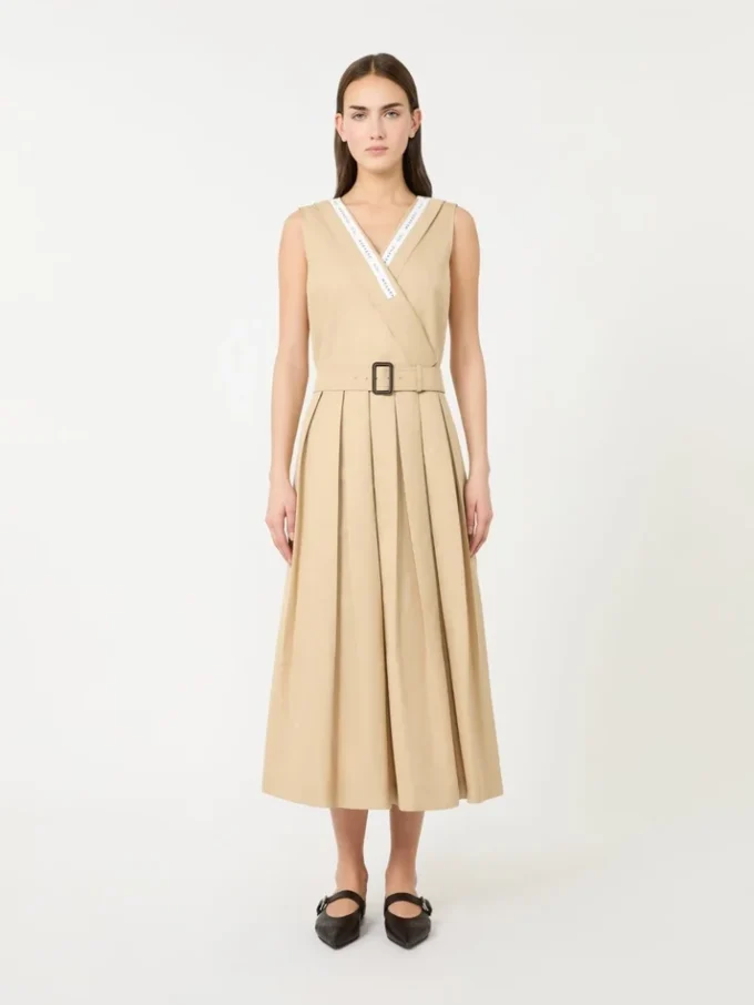 Vandafvisende gabardine-kjole, beige Vandafvisende gabardine-kjole, beige