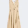Vandafvisende gabardine-kjole, beige Vandafvisende gabardine-kjole, beige