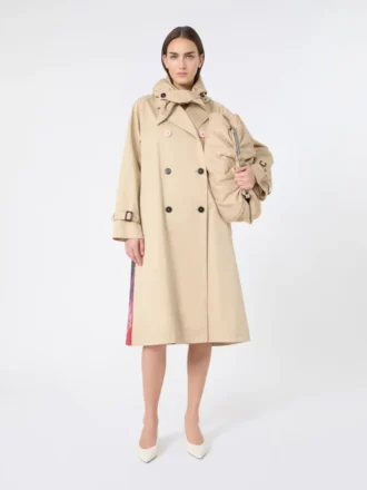 Vandafvisende gabardine-trenchcoat med print, blomme Vandafvisende gabardine-trenchcoat med print, blomme