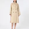 Vandafvisende gabardine-trenchcoat med print, blomme