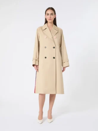 Vandafvisende gabardine-trenchcoat med print, blomme Vandafvisende gabardine-trenchcoat med print, blomme