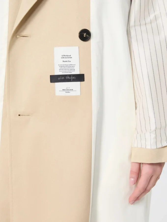 Vandafvisende gabardine-trenchcoat med print, blomme