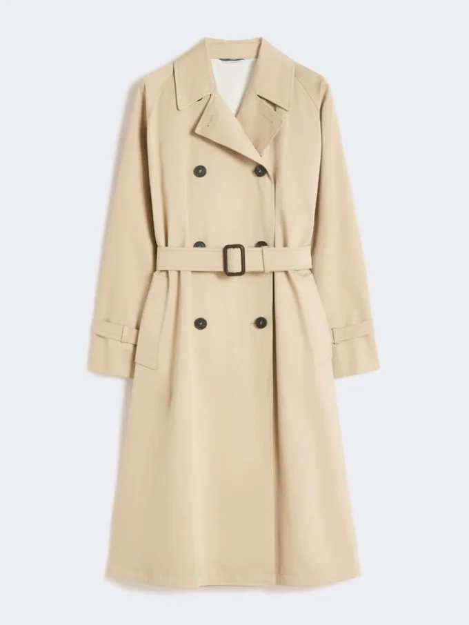 Vandafvisende gabardine-trenchcoat med print, blomme