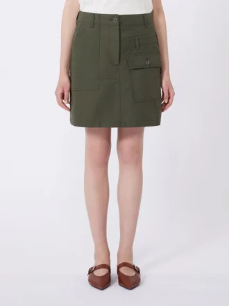 Vandafvisende mini-nederdel i canvas, khaki