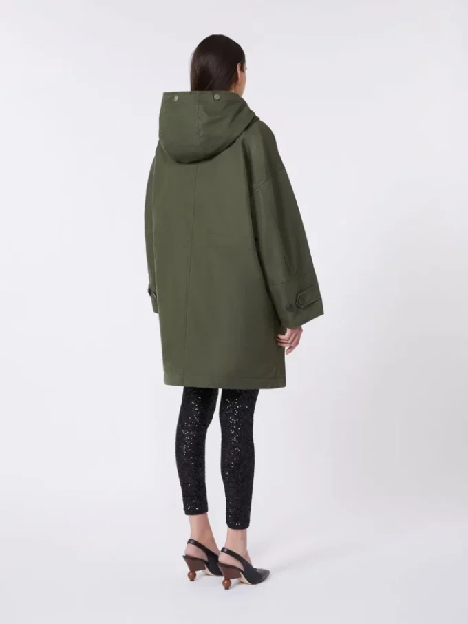Vandafvisende parka i canvas, khaki Vandafvisende parka i canvas, khaki