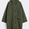 Vandafvisende parka i canvas, khaki Vandafvisende parka i canvas, khaki