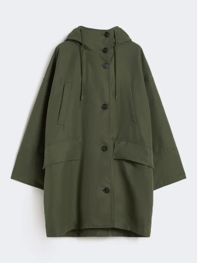 Vandafvisende parka i canvas, khaki Vandafvisende parka i canvas, khaki