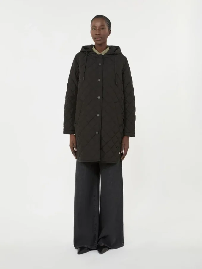 Vandafvisende parka med polstring, sort Vandafvisende parka med polstring, sort