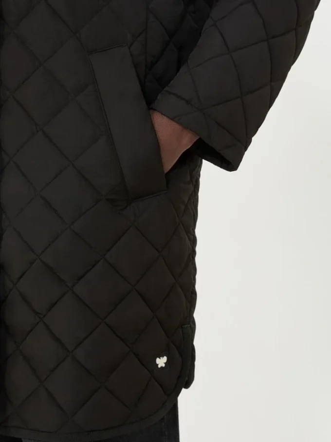Vandafvisende parka med polstring, sort Vandafvisende parka med polstring, sort