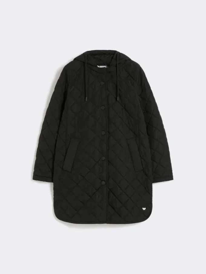 Vandafvisende parka med polstring, sort Vandafvisende parka med polstring, sort