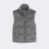 Vandafvisende, polstret vest i kashmir og canvas, mellemgrå Vandafvisende, polstret vest i kashmir og canvas, mellemgrå