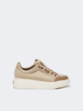 Vandafvisende sneakers i kashmir, beige