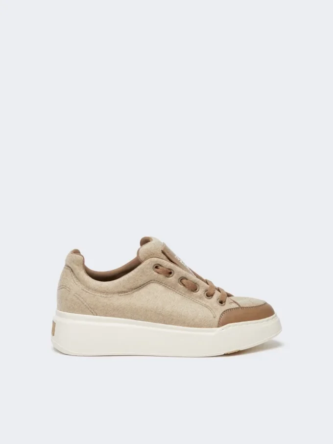 Vandafvisende sneakers i kashmir, beige
