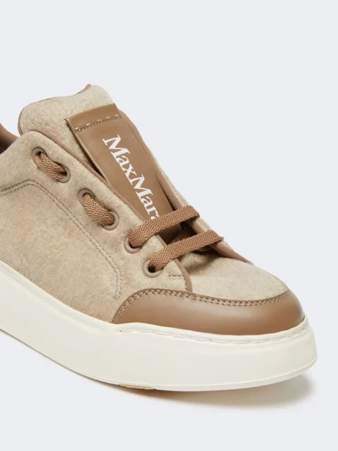 Vandafvisende sneakers i kashmir, beige