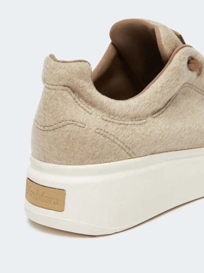 Vandafvisende sneakers i kashmir, beige