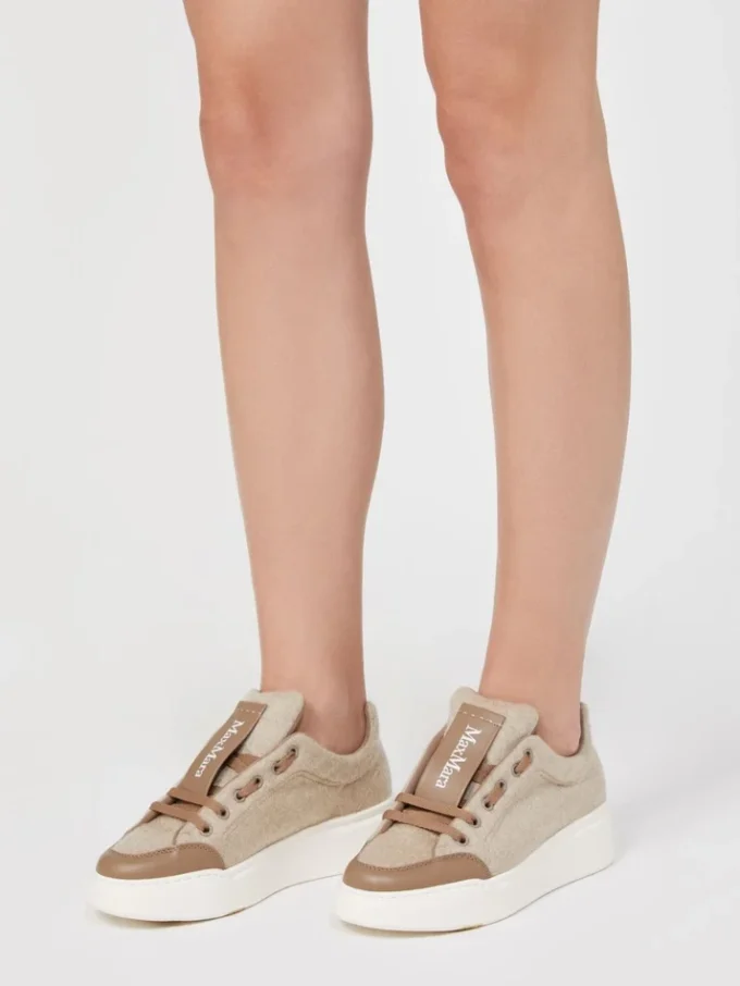 Vandafvisende sneakers i kashmir, beige