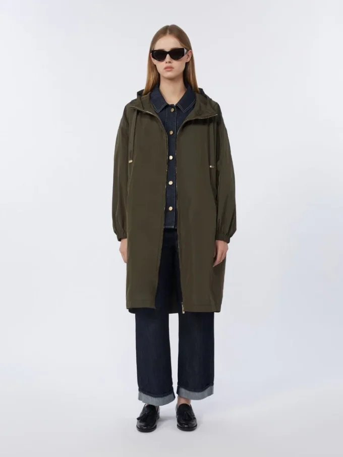 Vandafvisende taffeta-parka, grøn Vandafvisende taffeta-parka, grøn