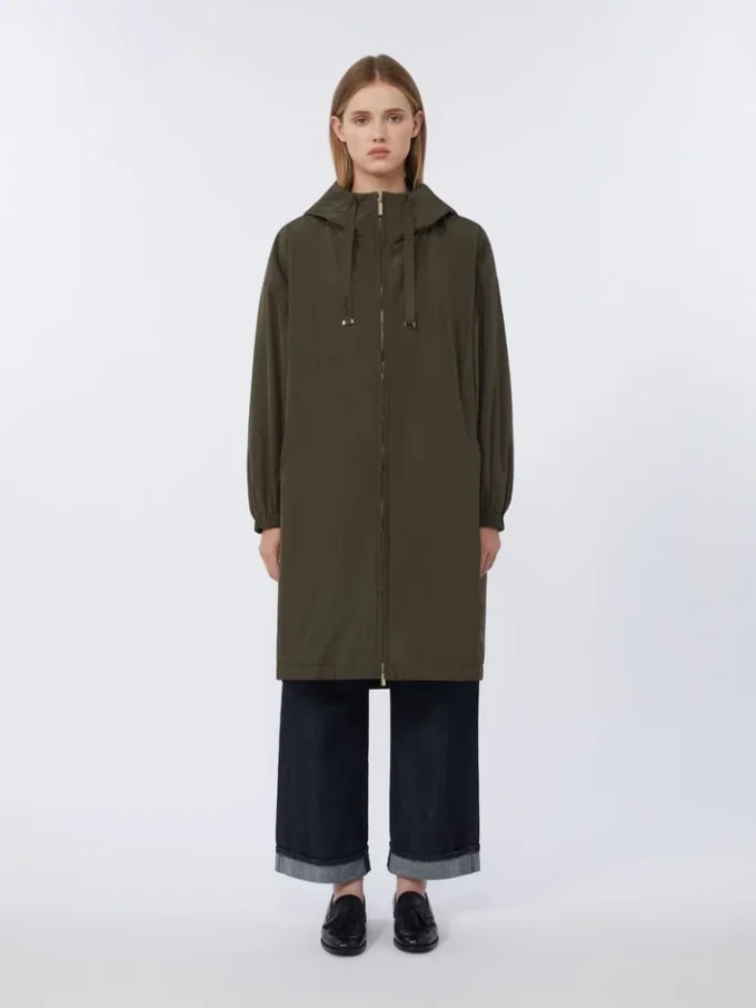 Vandafvisende taffeta-parka, grøn Vandafvisende taffeta-parka, grøn