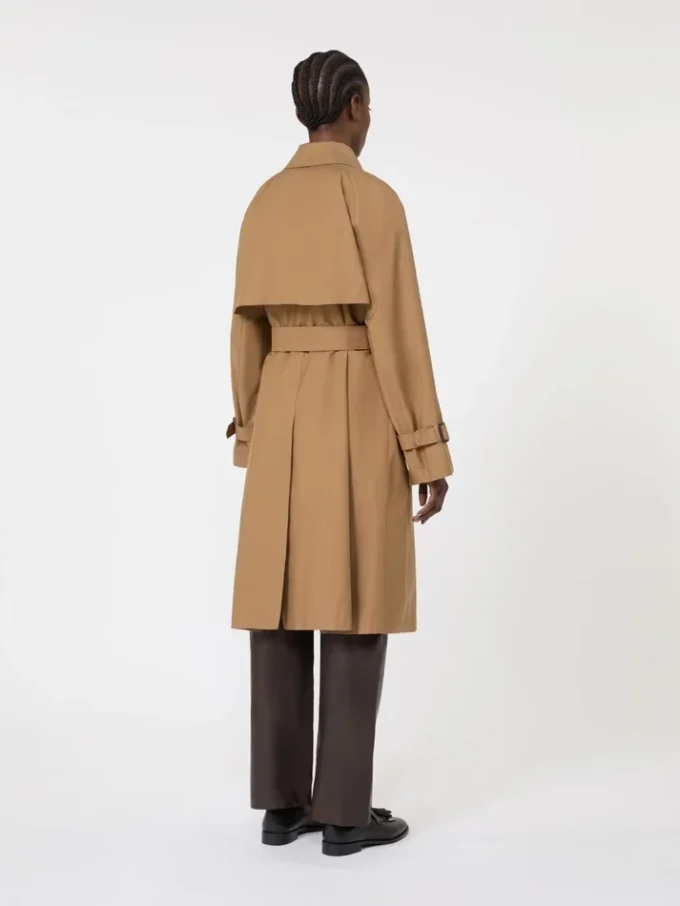 Vandafvisende trenchcoat i bomuldsblanding, brun Vandafvisende trenchcoat i bomuldsblanding, brun