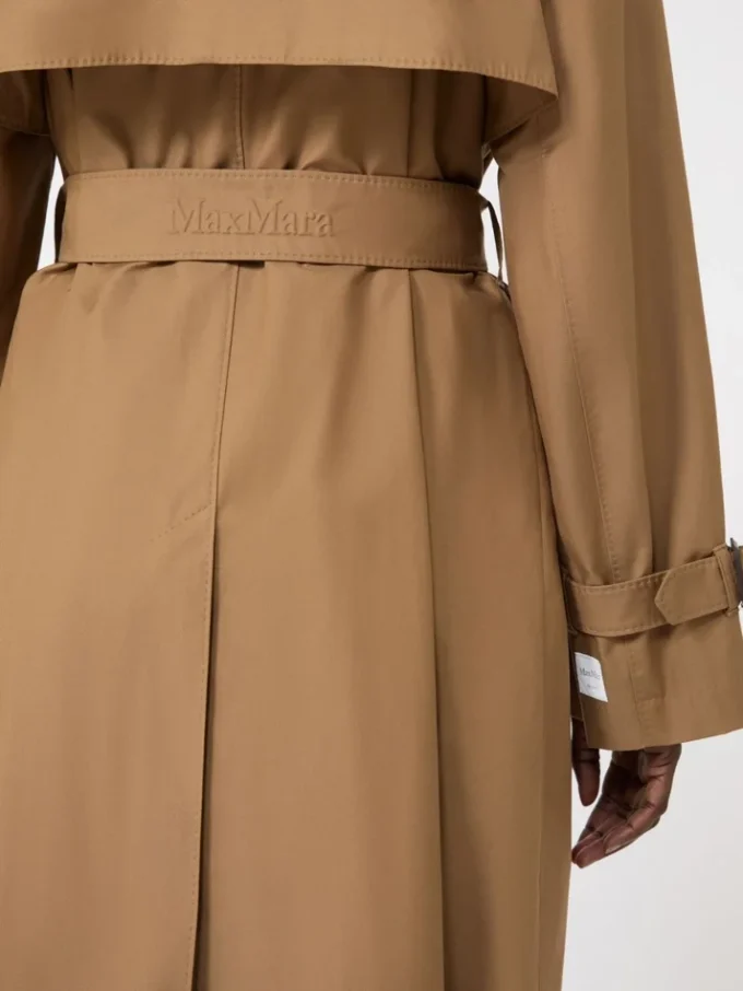 Vandafvisende trenchcoat i bomuldsblanding, brun Vandafvisende trenchcoat i bomuldsblanding, brun