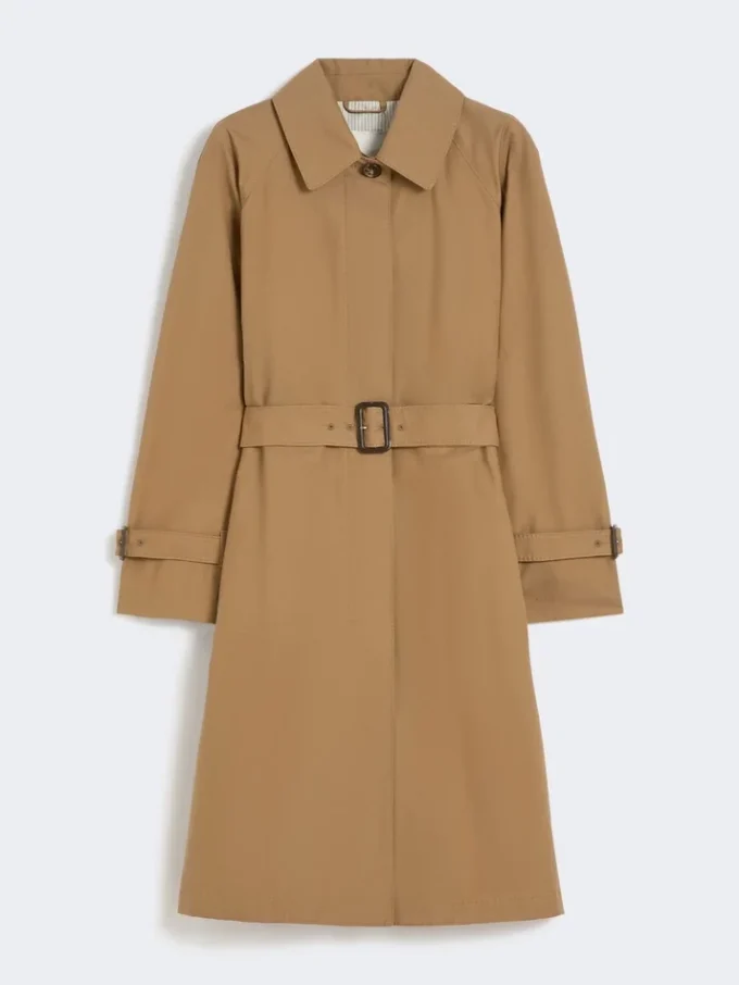 Vandafvisende trenchcoat i bomuldsblanding, brun Vandafvisende trenchcoat i bomuldsblanding, brun