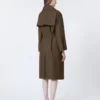 Vandafvisende trenchcoat i twill med bælte, chokolade Vandafvisende trenchcoat i twill med bælte, chokolade