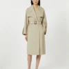 Vandafvisende trenchcoat i twill med bælte, sand Vandafvisende trenchcoat i twill med bælte, sand