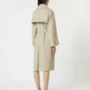 Vandafvisende trenchcoat i twill med bælte, sand Vandafvisende trenchcoat i twill med bælte, sand