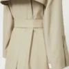 Vandafvisende trenchcoat i twill med bælte, sand Vandafvisende trenchcoat i twill med bælte, sand