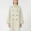 Vandafvisende trenchcoat i twill med dobbeltradet lukning, naturfarvet Vandafvisende trenchcoat i twill med dobbeltradet lukning, naturfarvet