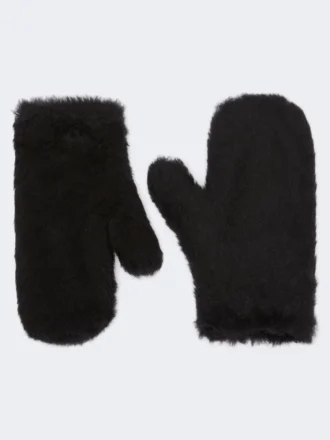 Vante i alpaca og uld-teddy, sort