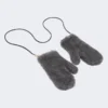 Vante i uld og alpaca-teddy, mellemgrå Vante i uld og alpaca-teddy, mellemgrå