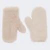Vanter i alpaca og uld-teddy-stof, beige Vanter i alpaca og uld-teddy-stof, beige