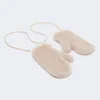 Vanter i alpaca og uld-teddy-stof, beige Vanter i alpaca og uld-teddy-stof, beige
